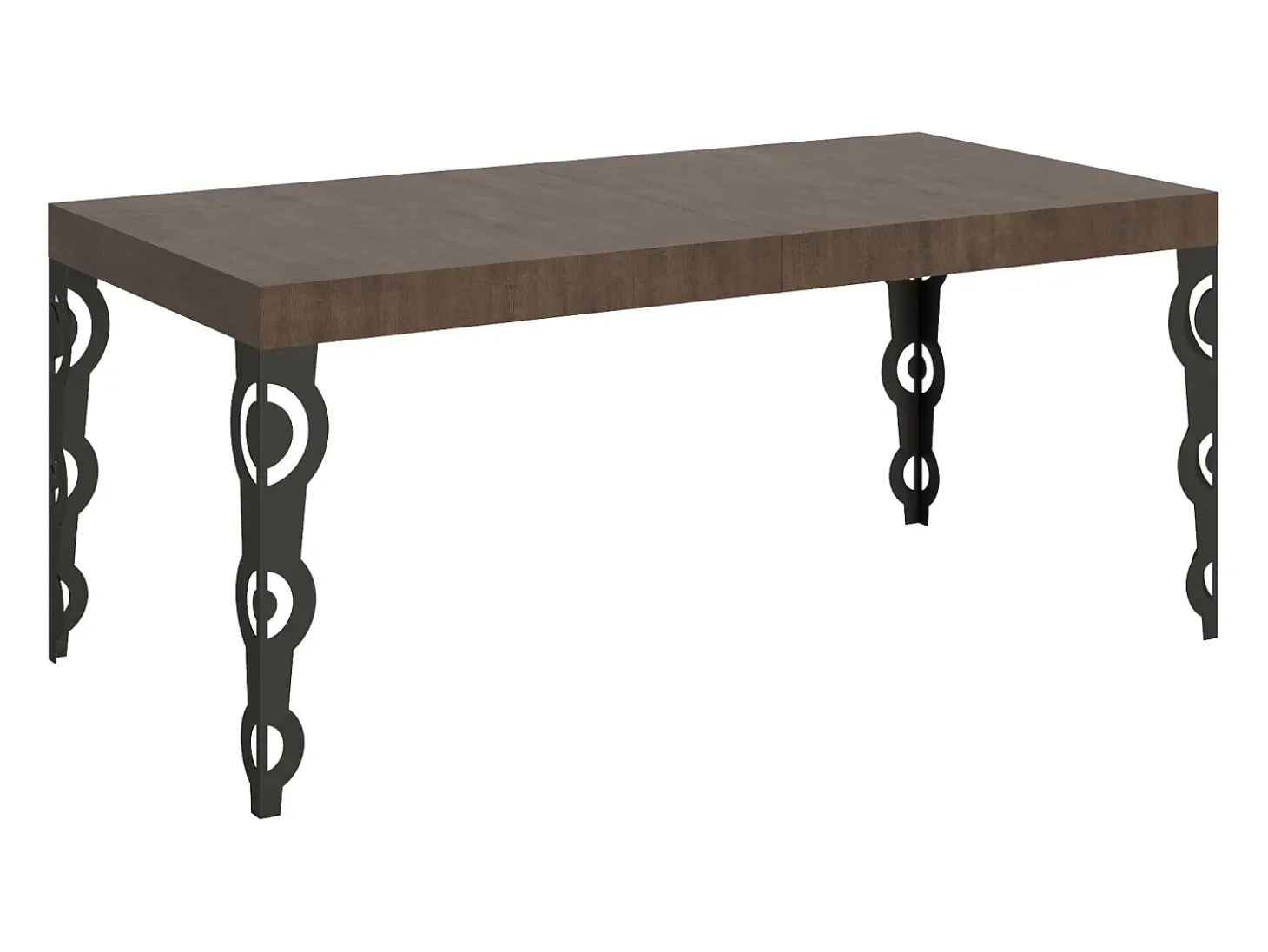 Mesa extensible 200/304x90 cm Karamay nogal patas antracita