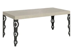 Mesa extensible 180/284x90 cm Karamay cachemira patas antracita