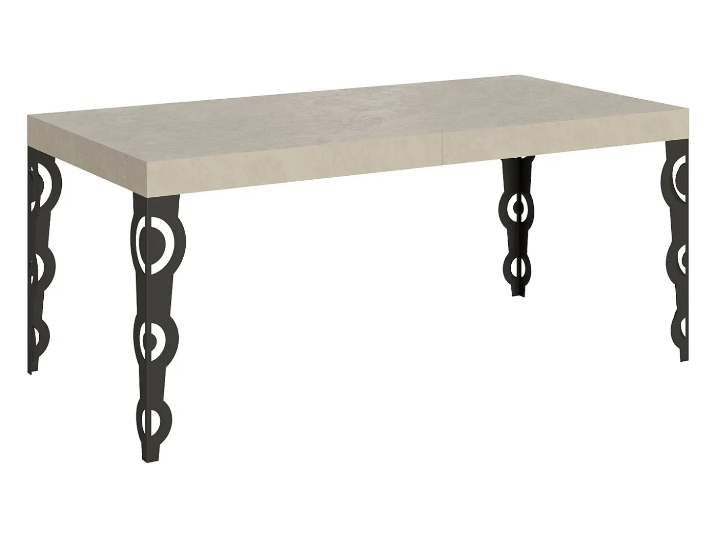 Mesa extensible 180/284x90 cm Karamay cachemira patas antracita