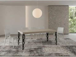 Mesa extensible 180/284x90 cm Karamay cachemira patas antracita