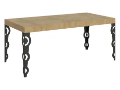 Mesa extensible 180/440x90 cm Karamay roble natural patas antracita