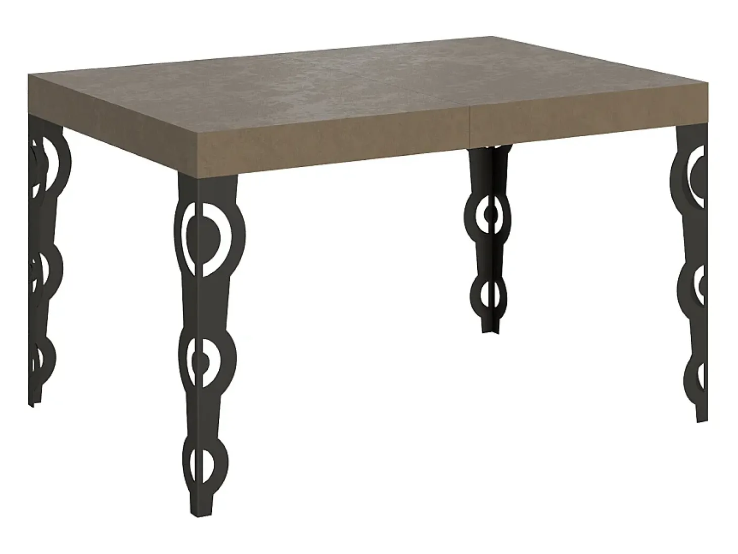 Mesa extensible 120/224x90 cm Karamay gris paloma patas antracita