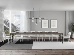 Mesa extensible 90x180/440 cm Karamay Premium Nogal estructura Antracita