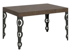 Mesa extensible 140/400x90 cm Karamay nogal patas antracita