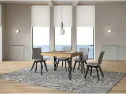 Mesa extensible 70x110/194 cm Karamay Roble Nature Estructura Antracita