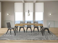Mesa extensible 70x110/194 cm Karamay Roble Nature Estructura Antracita