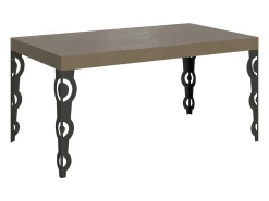 Mesa extensible 160/244x80 cm Karamay gris paloma patas antracita