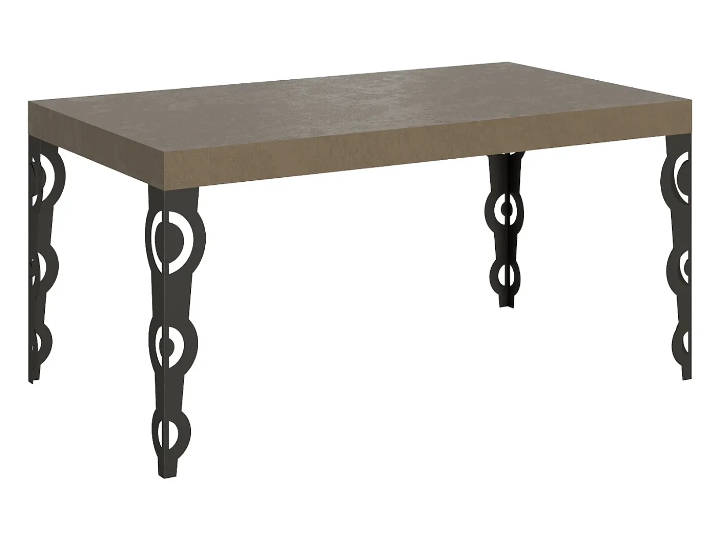 Mesa extensible 160/244x80 cm Karamay gris paloma patas antracita