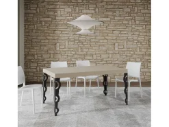 Mesa extensible 160/244x80 cm Karamay cachemira patas antracita