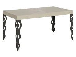 Mesa extensible 160/244x80 cm Karamay cachemira patas antracita