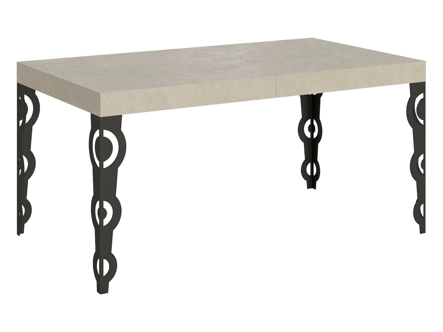 Mesa extensible 160/244x80 cm Karamay cachemira patas antracita