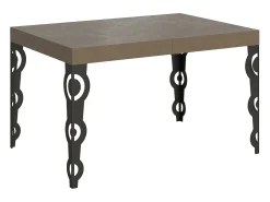 Mesa extensible 80x120/204 cm Karamay Gris Paloma estructura Antracita
