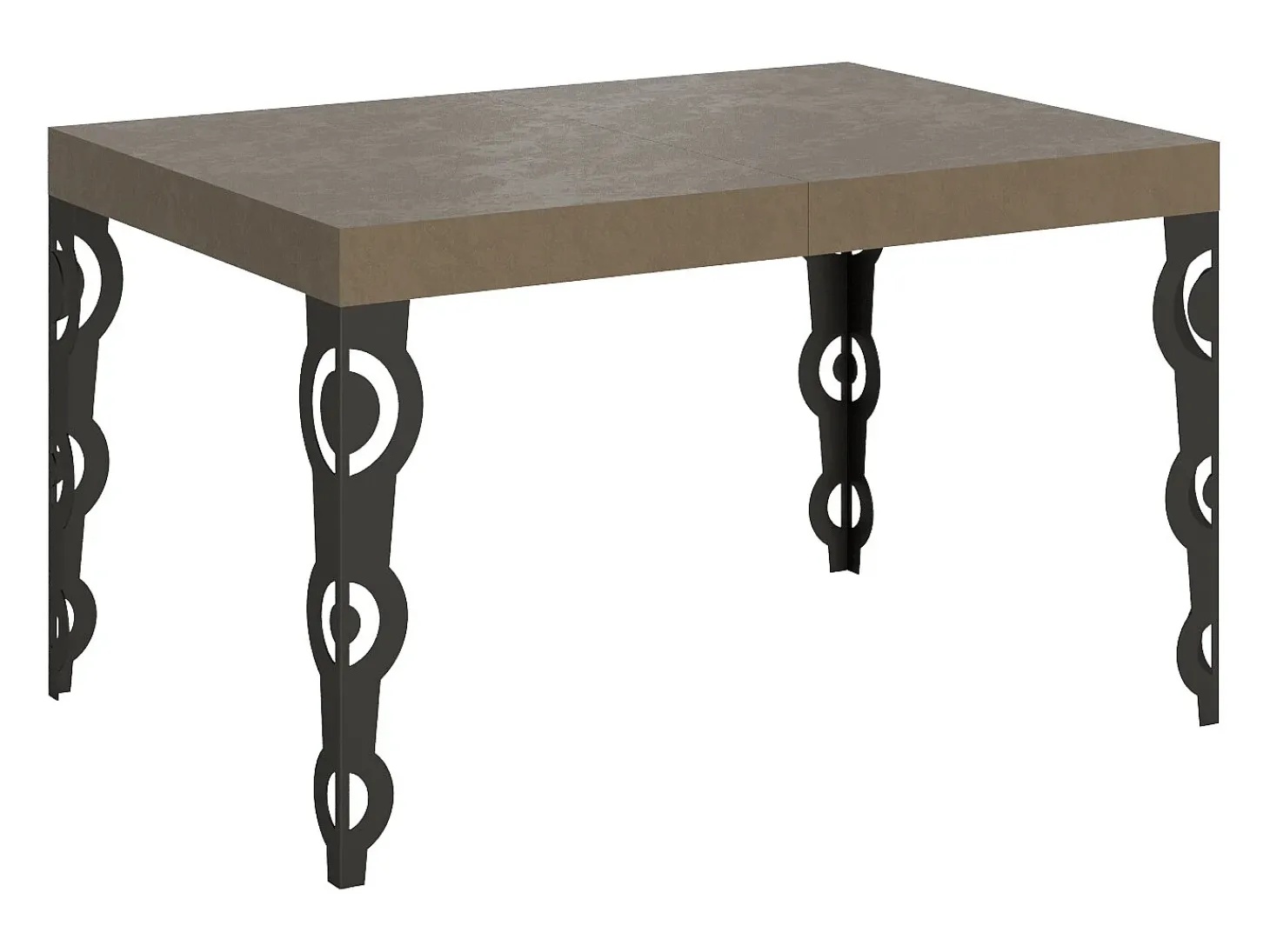 Mesa extensible 80x120/204 cm Karamay Gris Paloma estructura Antracita