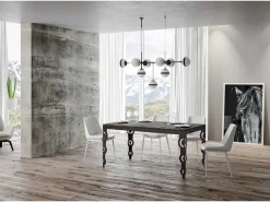 Mesa extensible 180/284x90 cm Karamay Evolution nogal estructura et patas antracita