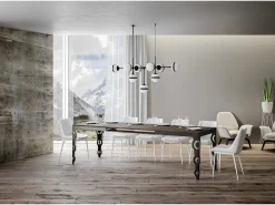 Mesa extensible 180/284x90 cm Karamay Evolution nogal estructura et patas antracita
