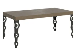 Mesa extensible 180/284x90 cm Karamay gris paloma patas antracita