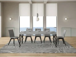 Mesa extensible 90x130/390 cm Karamay Premium Cemento estructura Antracita