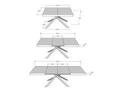 Mesa extensible 130/234x90 cm Karida roble natural patas blancas