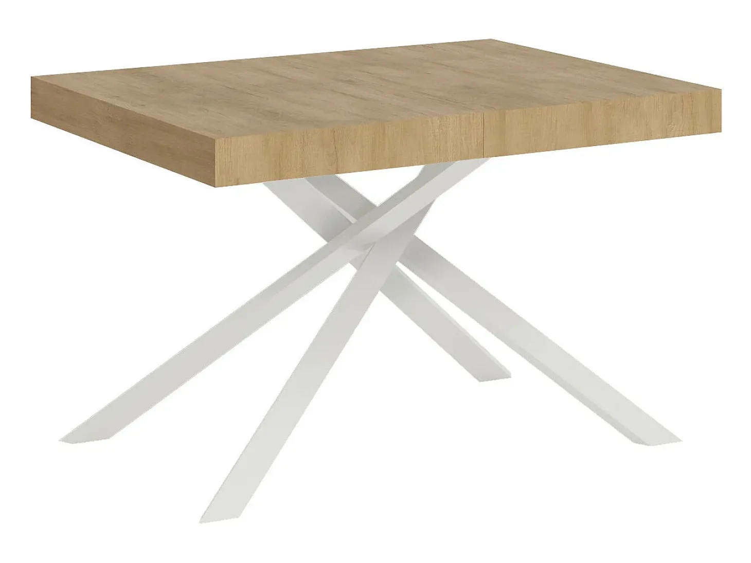 Mesa extensible 130/234x90 cm Karida roble natural patas blancas