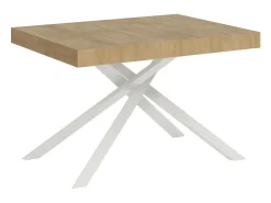 Mesa extensible 130/234x90 cm Karida roble natural patas blancas