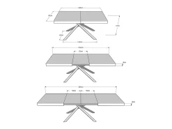 Mesa extensible 160/244x80 cm Karida gris paloma patas antracita
