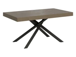 Mesa extensible 160/244x80 cm Karida gris paloma patas antracita