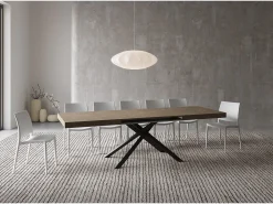 Mesa extensible 160/244x80 cm Karida gris paloma patas antracita