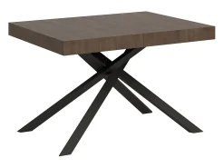 Mesa extensible 120/224x90 cm Karida nogal patas antracita