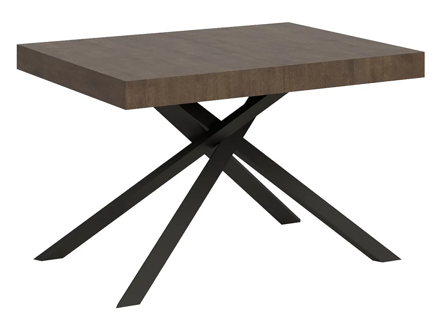 Mesa extensible 120/224x90 cm Karida nogal patas antracita