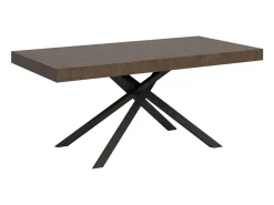 Mesa extensible 160/244x80 cm Karida nogal patas antracita