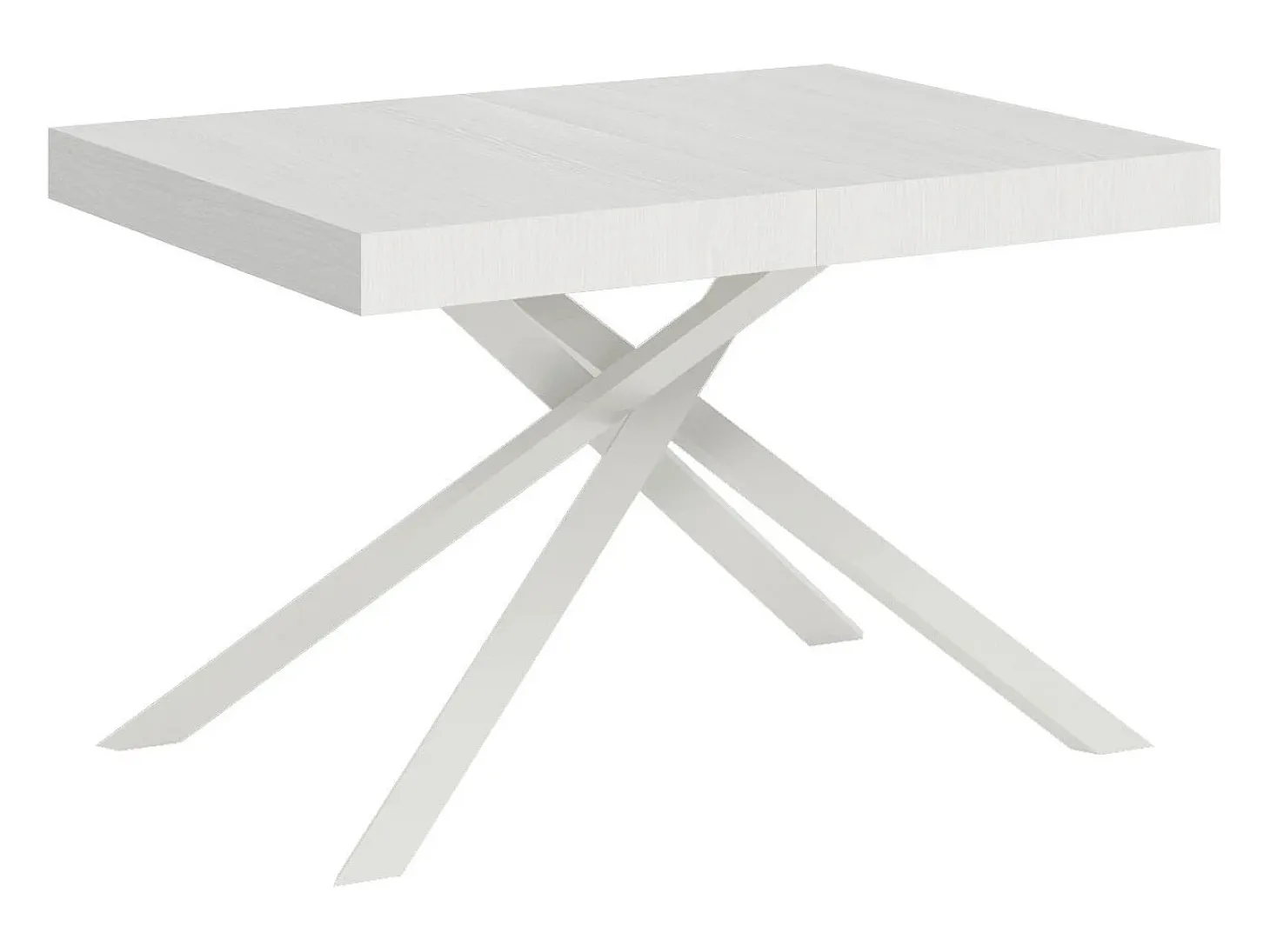 Mesa extensible 120/380x90 cm Karida fresno blanco patas blancas
