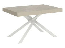 Mesa extensible 120/380x90 cm Karida cachemira patas blancas