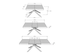 Mesa extensible 140/224x80 cm Karida nogal patas blancas