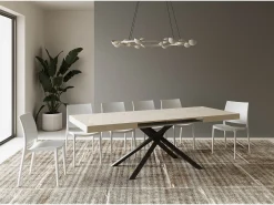 Mesa extensible 120/380x90 cm Karida cachemira patas antracita