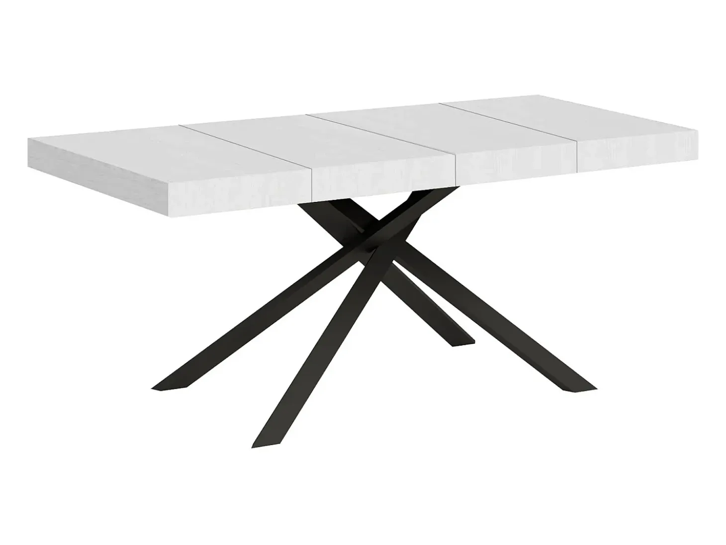 Mesa extensible 130/234x90 cm Karida Premium fresno blanco patas antracita