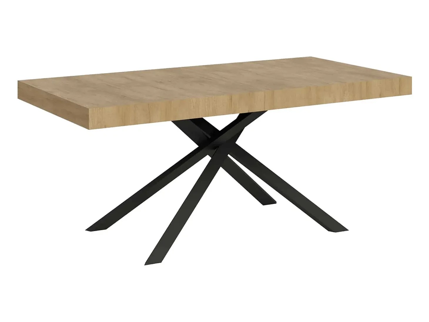Mesa extensible 160/244x80 cm Karida roble natural patas antracita