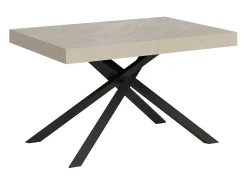 Mesa extensible 120/204x80 cm Karida cachemira patas antracita