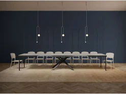 Mesa extensible 180/440x90 cm Karida Evolution cemento estructura et patas antracita