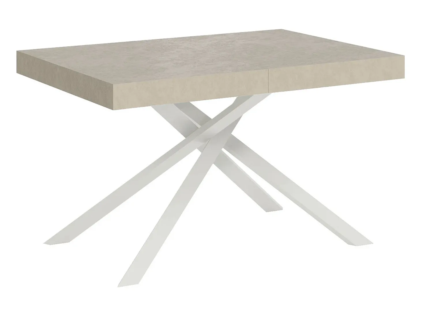 Mesa extensible 120/224x90 cm Karida cachemira patas blancas