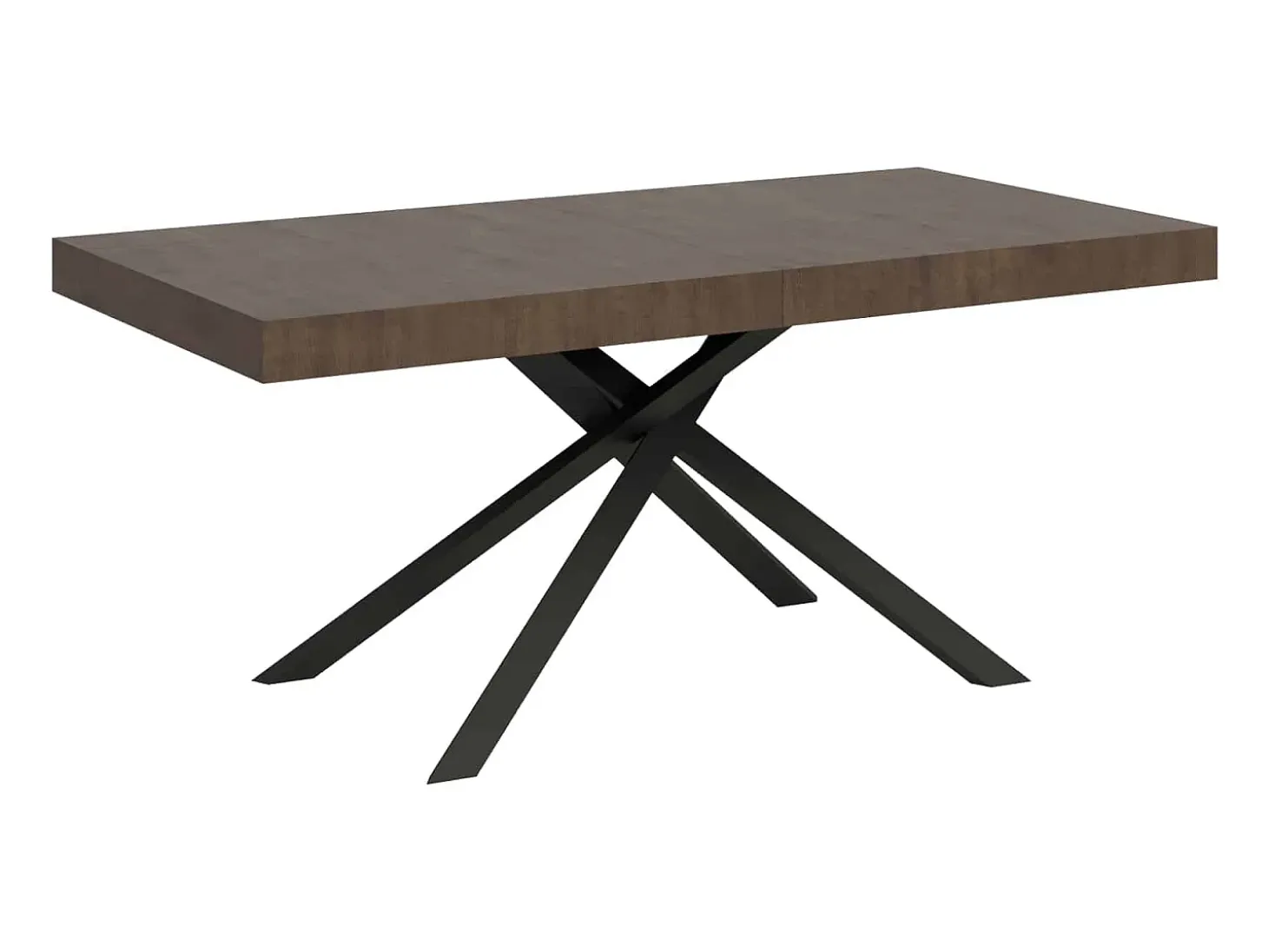 Mesa extensible 180/284x90 cm Karida nogal patas antracita