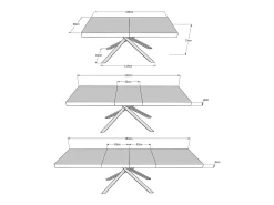 Mesa extensible 180/284x90 cm Karida Premium fresno blanco patas antracita