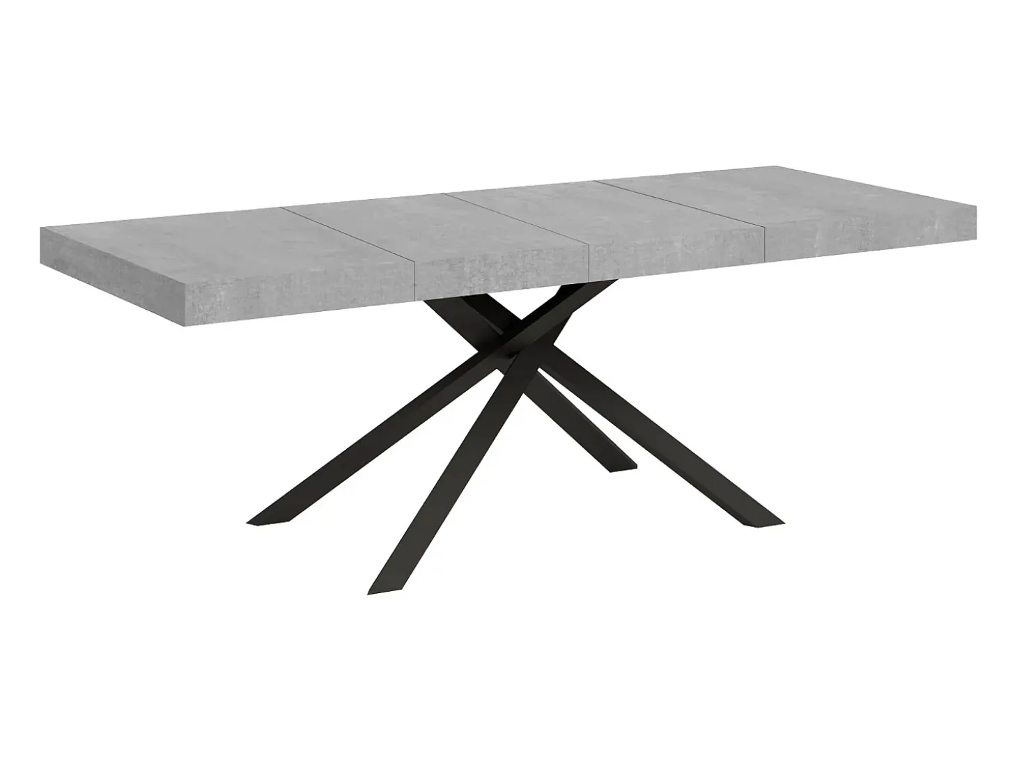 Mesa extensible 180/284x90 cm Karida Premium cemento patas antracita