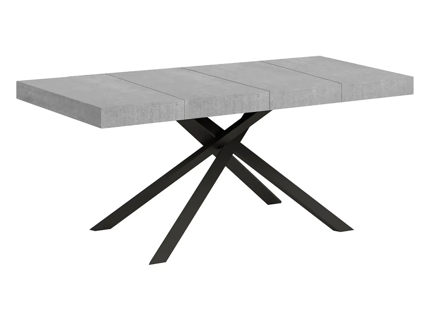 Mesa extensible 120/224x90 cm Karida Premium cemento patas antracita