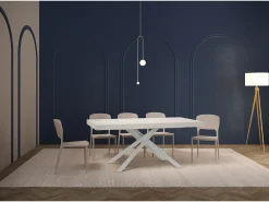 Mesa extensible 180/284x90 cm Karida fresno blanco patas blancas