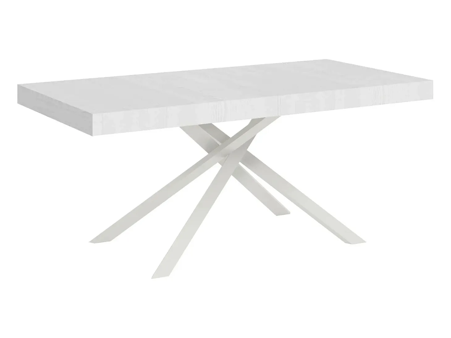Mesa extensible 180/284x90 cm Karida fresno blanco patas blancas