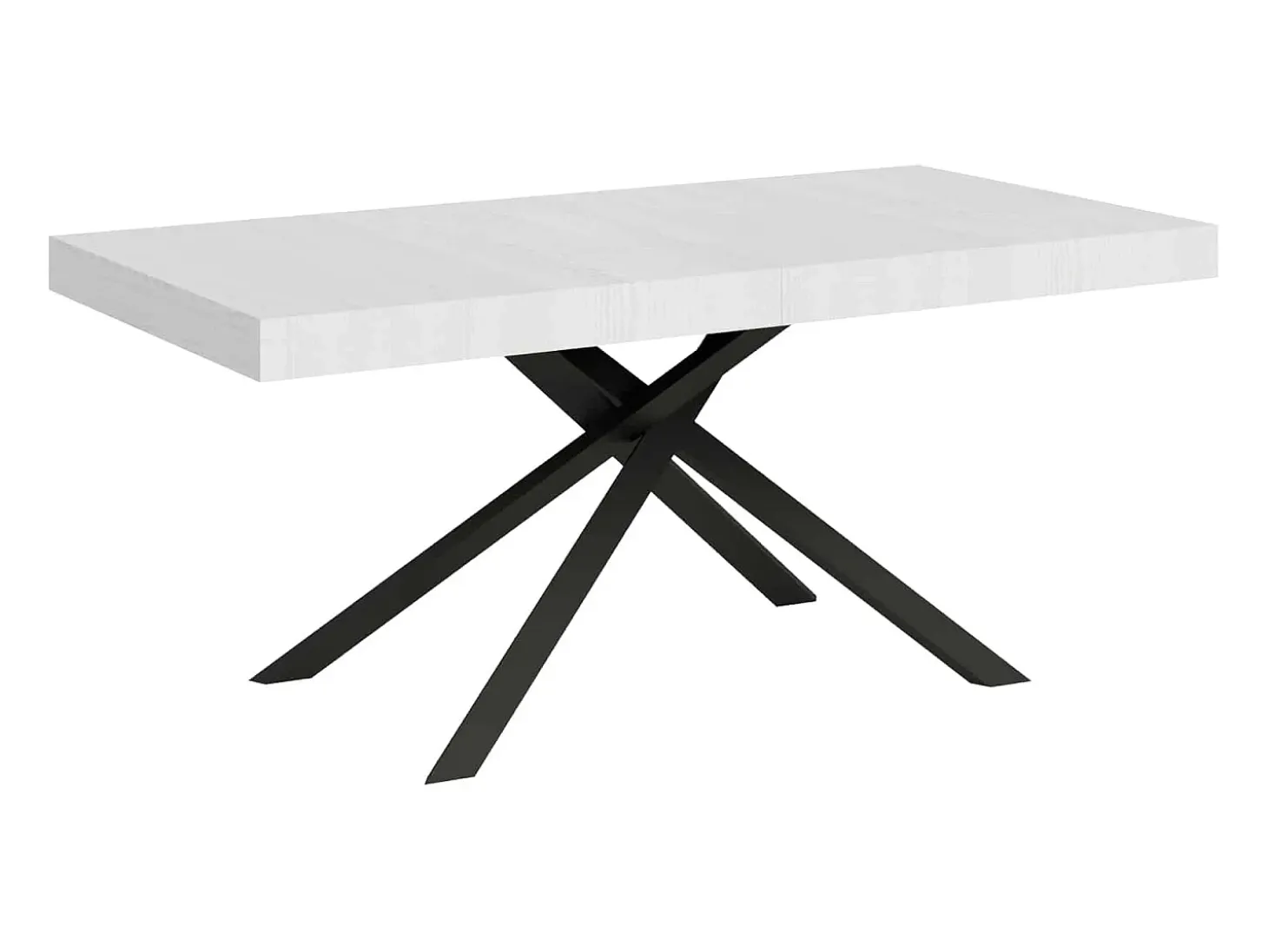 Mesa extensible 160/244x80 cm Karida fresno blanco patas blancas