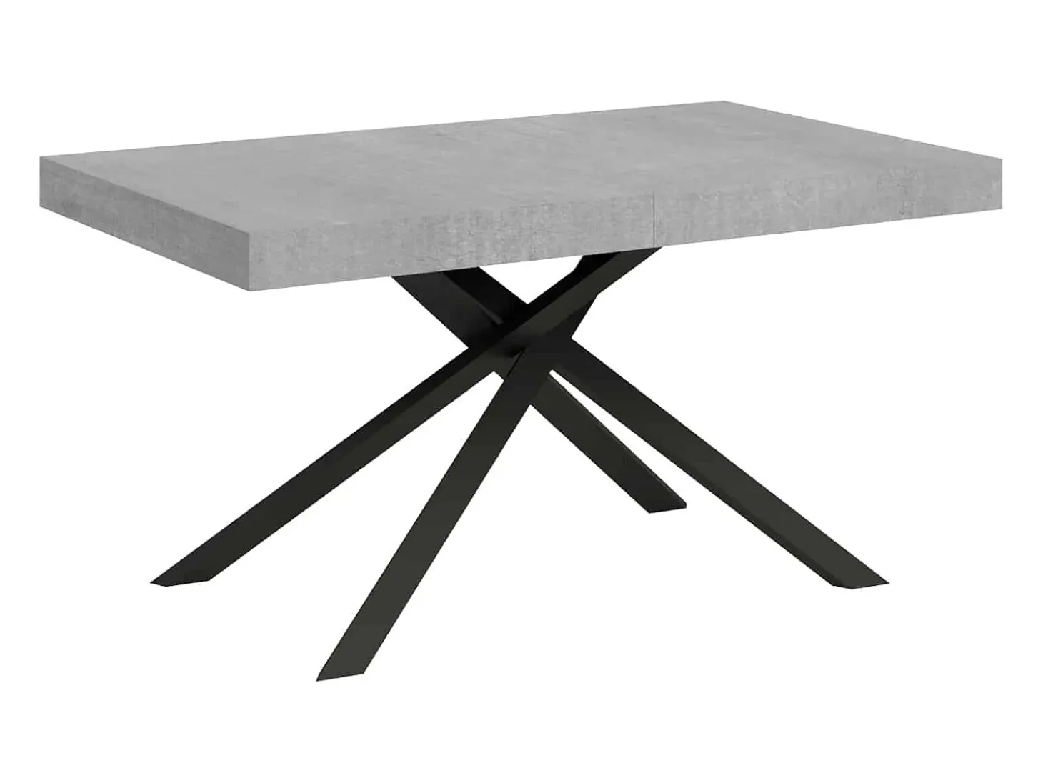 Mesa extensible 140/224x80 cm Karida cemento patas antracita