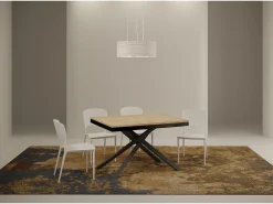Mesa extensible 120/380x90 cm Karida Evolution roble natural estructura et patas antracita