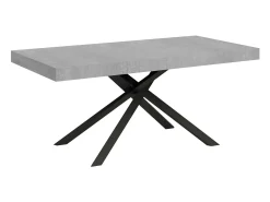Mesa extensible 200/304x90 cm Karida efecto cemento patas antracita