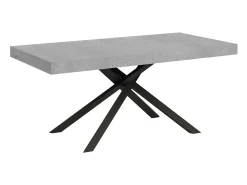 Mesa extensible 200/304x90 cm Karida efecto cemento patas antracita